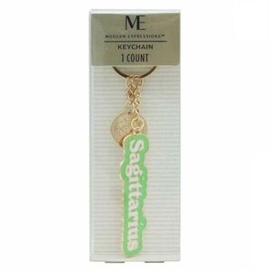 Sagittarius Zodiac Keychain in Green and Gold